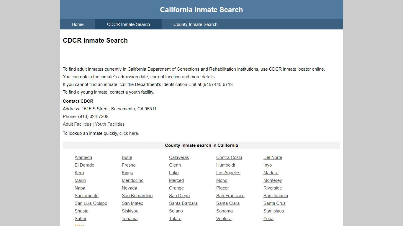 CDCR Inmate Search
